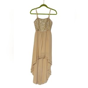 Forever 21 size S Champaign/Gold Hi-Low dress